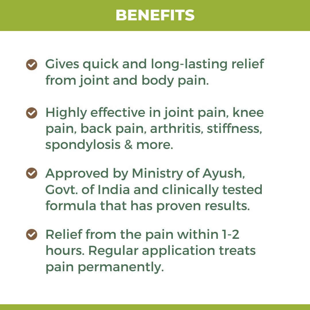 Pain Relief Oil: For Quick & Long-Lasting Relief from Joint & Body Pain (Ministry of Ayush, Govt. of India Approved)