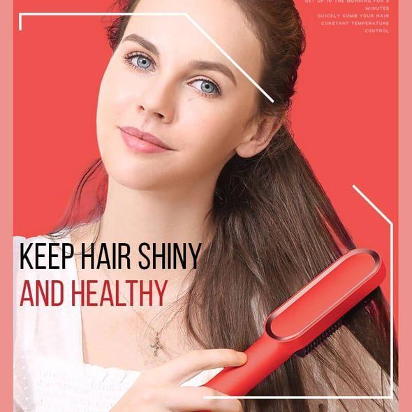 Professional Ceramic Hair Straightener Brush Tool