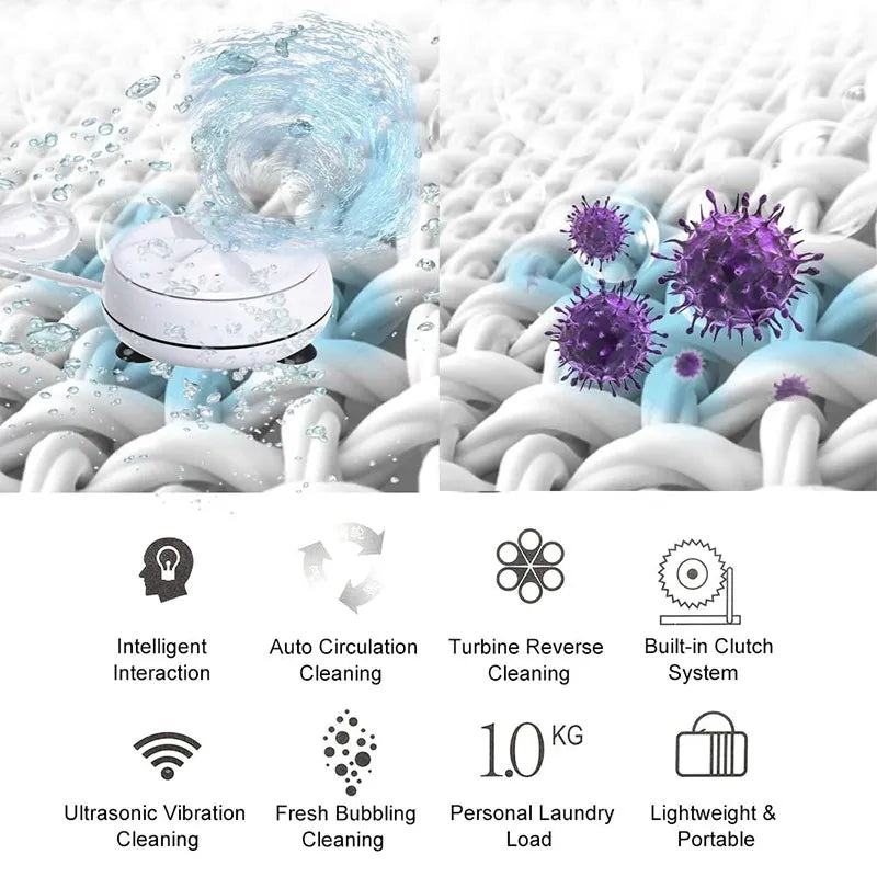 3 IN1 MINI WASHING MACHINE PORTABLE ROTATING WASHER