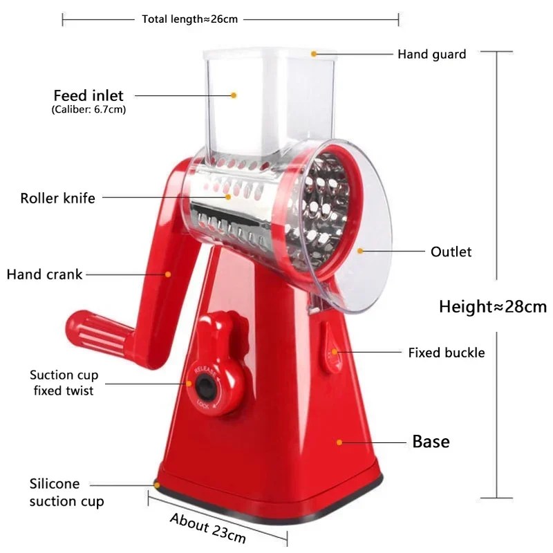4 in 1 Rotary Drum Vegetable Grater & Slicer
